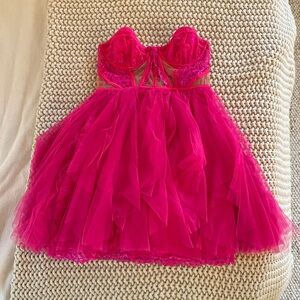 For Love and Lemons mini pink dress